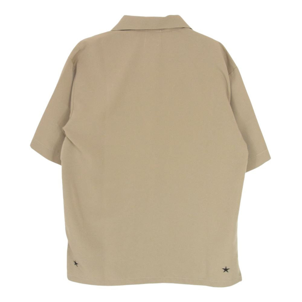 エムアンドエム T/C OPEN COLOR SHIRT ボックス ロゴ 刺繍 オープン カラー シャツ ベージュ系 M【中古】