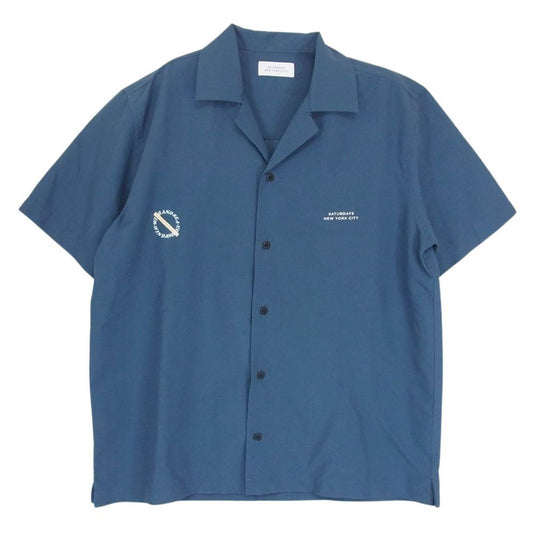 WIND AND SEA ウィンダンシー BBG 40040 C Saturdays NYC サタデーズニューヨークシティ オープンカラー 開襟 シャツ ブルー系 S【中古】