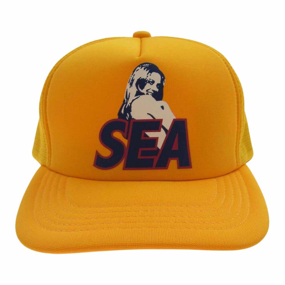 HYSTERIC GLAMOUR ヒステリックグラマー 02203QH06 WIND AND SEA  HYS WDS CAP  ウィンダンシー メッシュ キャップ イエロー系 FREE【中古】