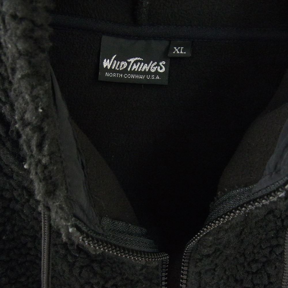 WILDTHINGS ワイルドシングス WT21234KY Fluffy Boa Zip Hoody フラッフィー ボア ジップ フーディー フリース パーカー ブラック系 XL【中古】