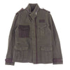 ISAMUKATAYAMA BACKLASH イサムカタヤマバックラッシュ 1191-04 シュリンクレザーコンビ コットンヘリンボーン M-65 ミリタリー フィールド ジャケット カーキ系 M【中古】