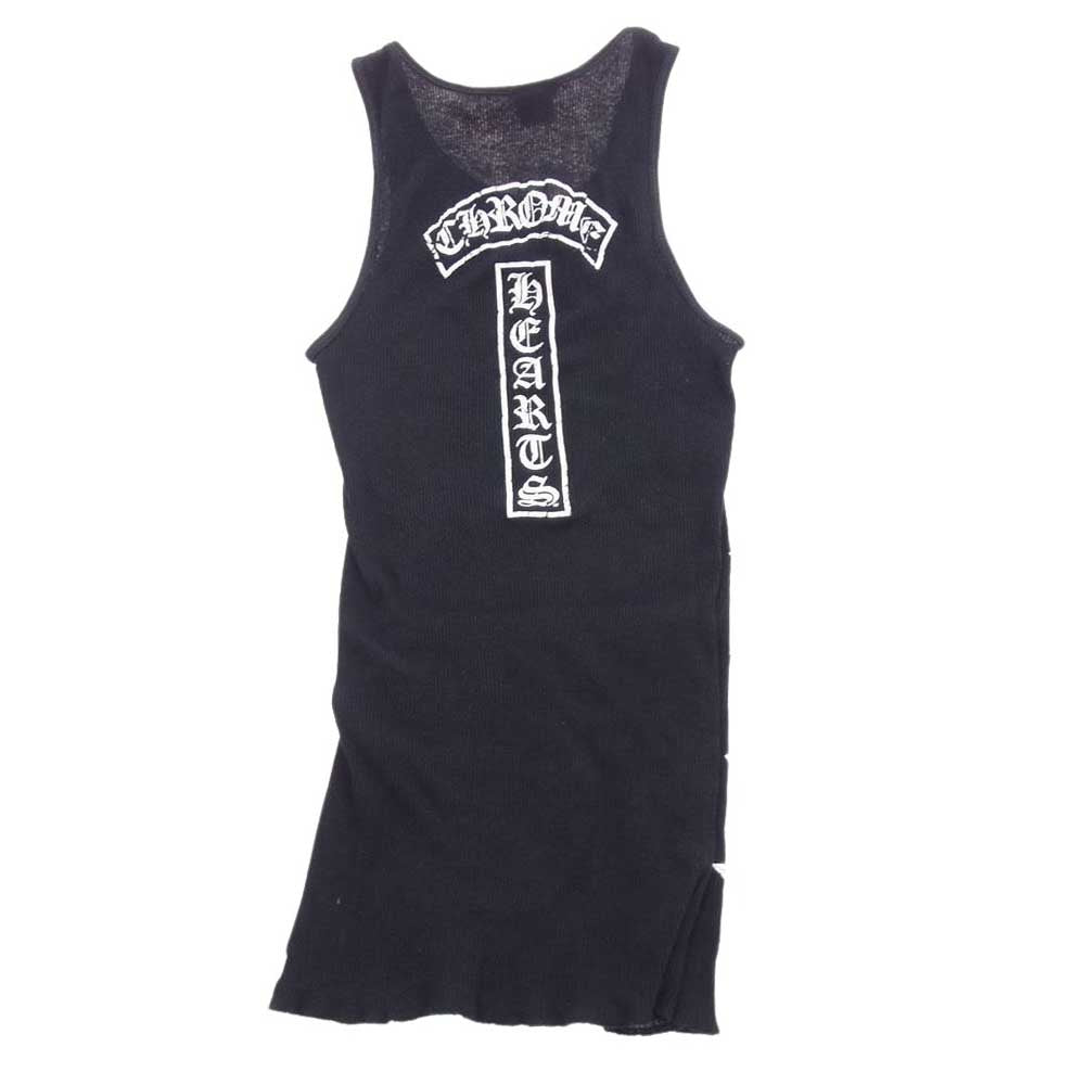 CHROME HEARTS クロムハーツ（原本無） 国内正規品 ロゴプリント スター タンクトップ インナー カットソー ブラック系 S【中古】
