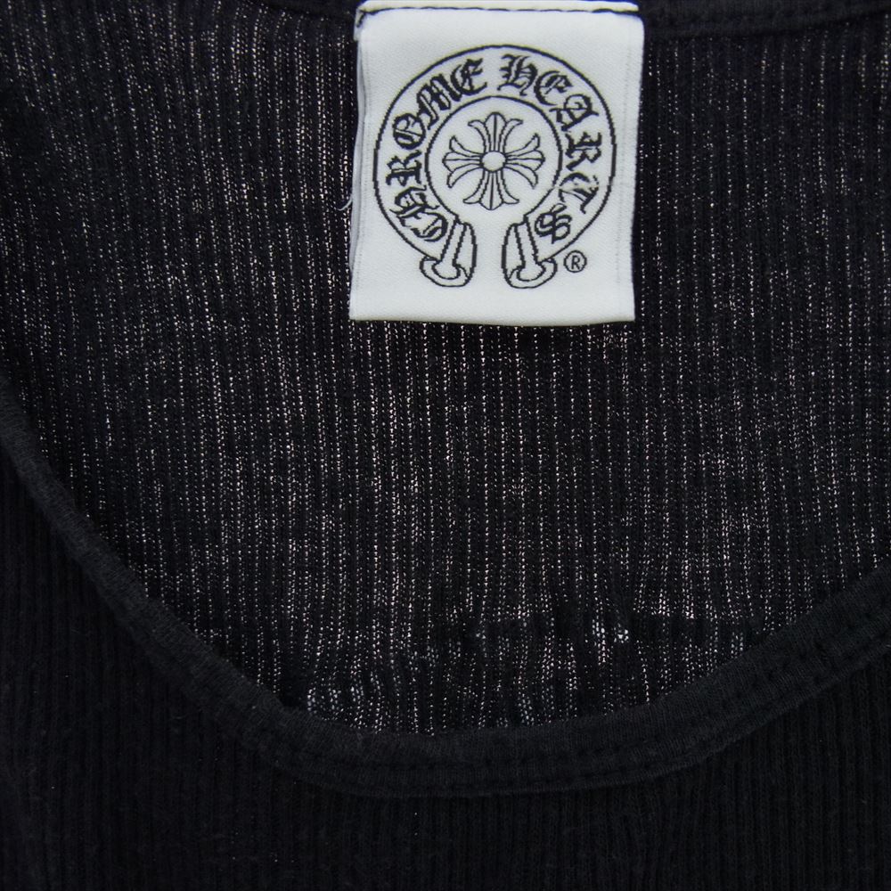CHROME HEARTS クロムハーツ（原本無） 国内正規品 ロゴプリント スター タンクトップ インナー カットソー ブラック系 S【中古】