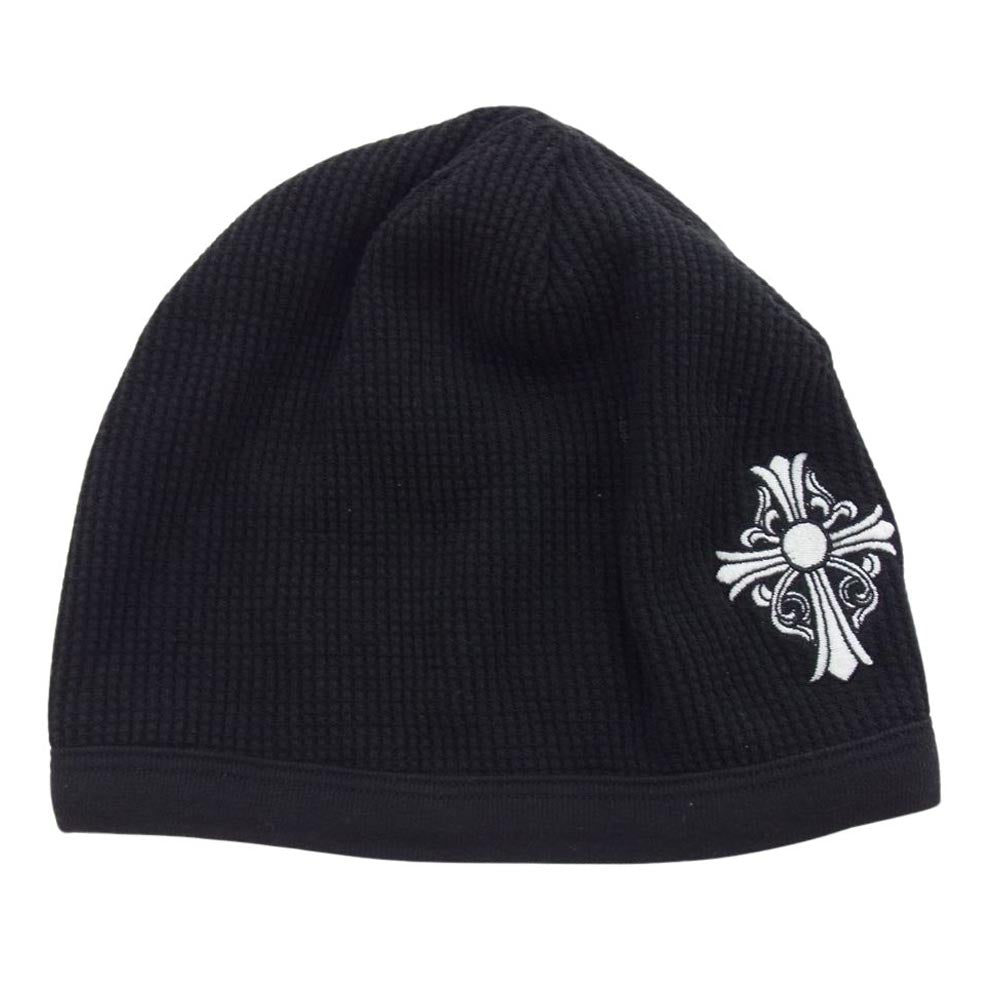 CHROME HEARTS クロムハーツ（原本無） CHクロス刺繍 サーマル ニットキャップ ビーニー ニット帽 ブラック系【中古】