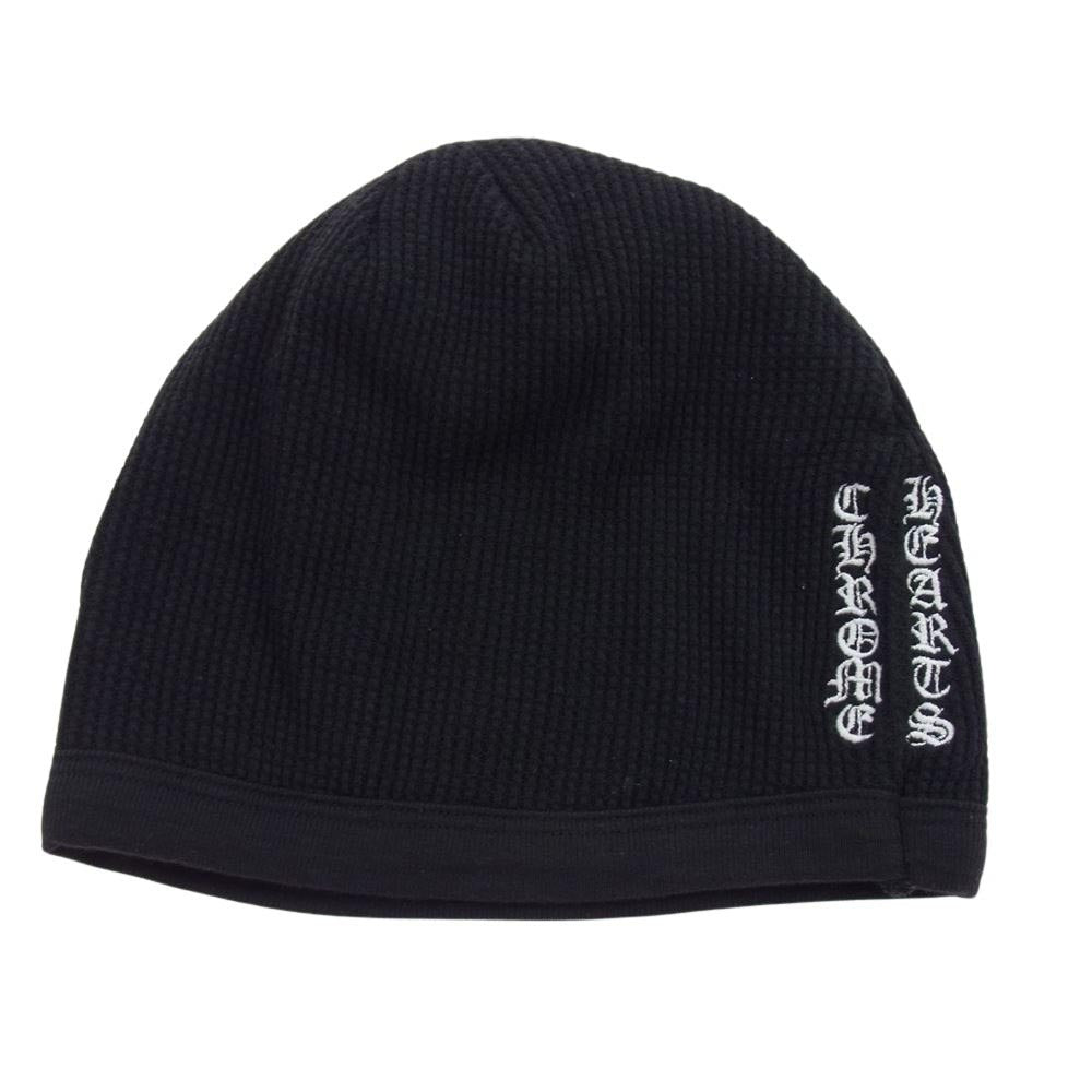CHROME HEARTS クロムハーツ（原本無） CHクロス刺繍 サーマル ニットキャップ ビーニー ニット帽 ブラック系【中古】