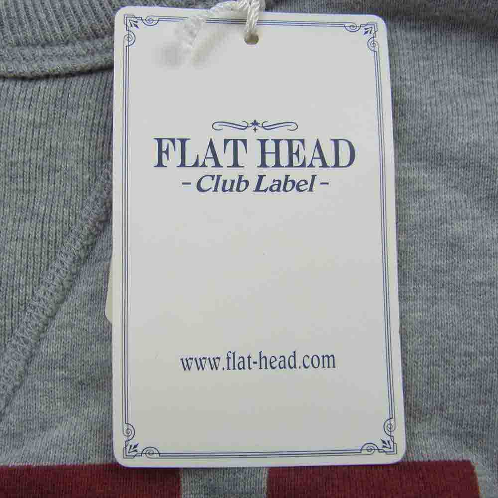 THE FLAT HEAD ザフラットヘッド SWEAT TFH 染み込みプリント クルーネック 両V スウェット トレーナー グレー系 XL【中古】