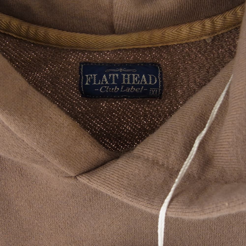 THE FLAT HEAD ザフラットヘッド CL-PS102 BUCKEYE STATE SWEAT PARKA プリント プルオーバー フーディ パーカー ブラウン系 XL【美品】【中古】