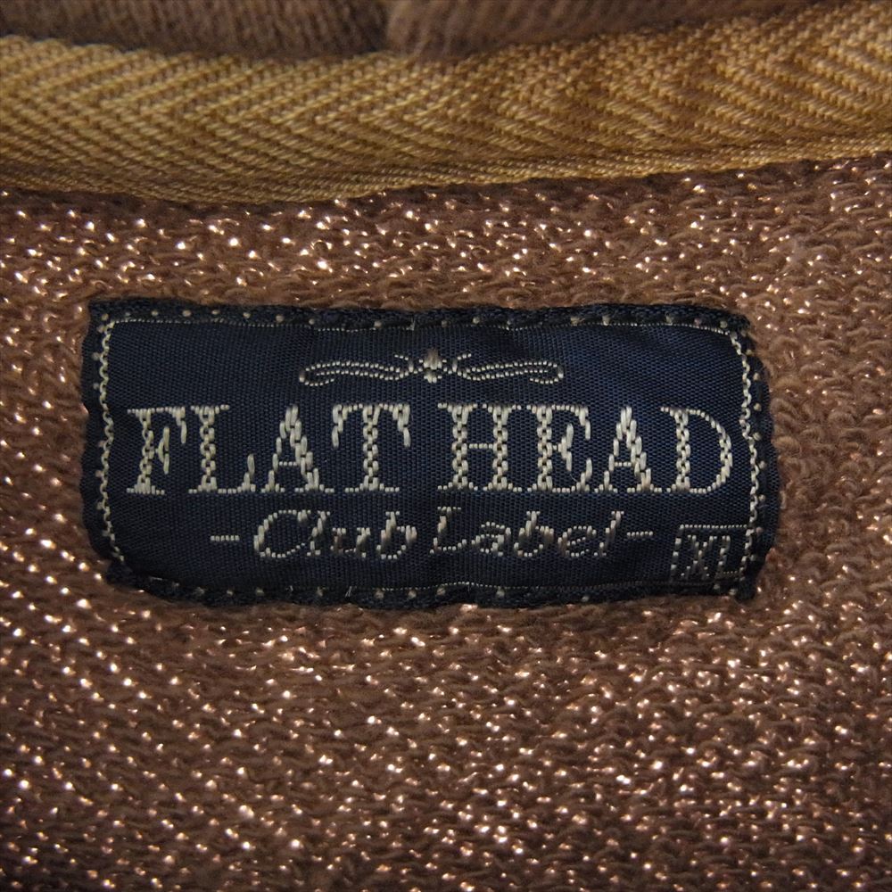 THE FLAT HEAD ザフラットヘッド CL-PS102 BUCKEYE STATE SWEAT PARKA プリント プルオーバー フーディ パーカー ブラウン系 XL【美品】【中古】