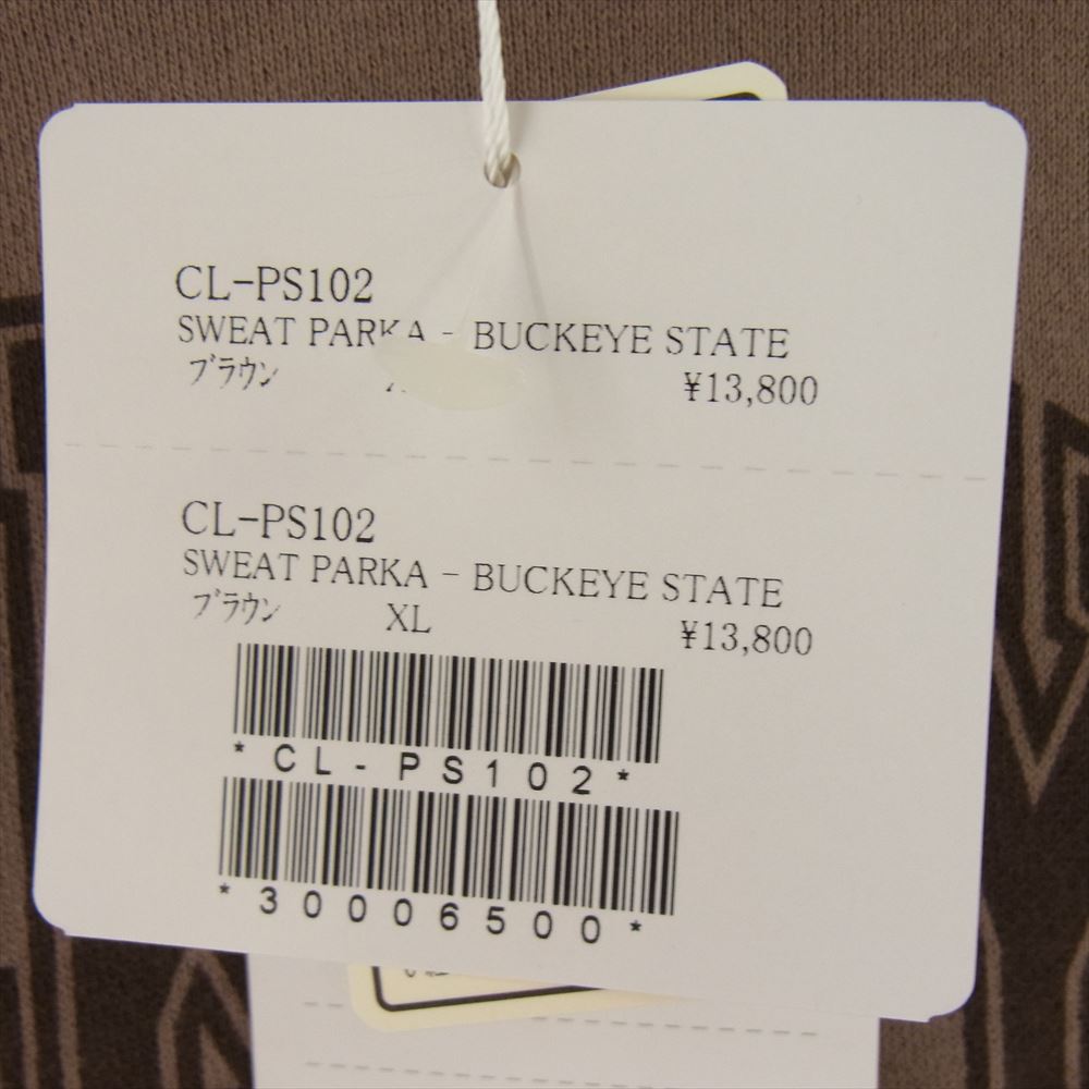 THE FLAT HEAD ザフラットヘッド CL-PS102 BUCKEYE STATE SWEAT PARKA プリント プルオーバー フーディ パーカー ブラウン系 XL【美品】【中古】