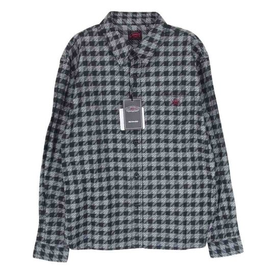 R.J.B アールジェイビー CS142L HOUNDS TOOTH CHECK L/S ハウンドトゥース ロゴ刺繍 千鳥 チェック柄 長袖 シャツ ブラック系 S【極上美品】【中古】