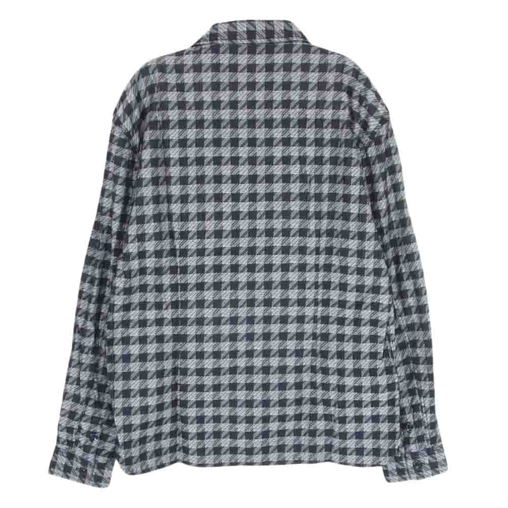 R.J.B アールジェイビー CS142L HOUNDS TOOTH CHECK L/S ハウンドトゥース ロゴ刺繍 千鳥 チェック柄 長袖 シャツ ブラック系 S【極上美品】【中古】