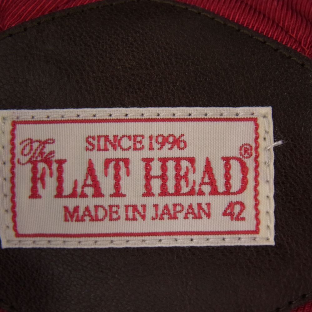 THE FLAT HEAD ザフラットヘッド VARSITY JKT READY FOR THE ROAD 袖レザー スタジャン ジャケット グレー系 42【新古品】【未使用】【中古】