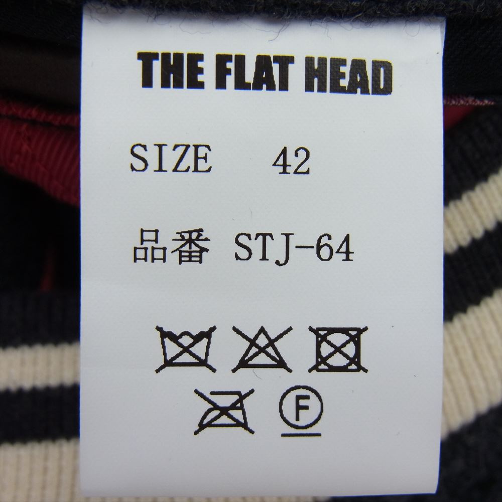 THE FLAT HEAD ザフラットヘッド VARSITY JKT READY FOR THE ROAD 袖レザー スタジャン ジャケット グレー系 42【新古品】【未使用】【中古】