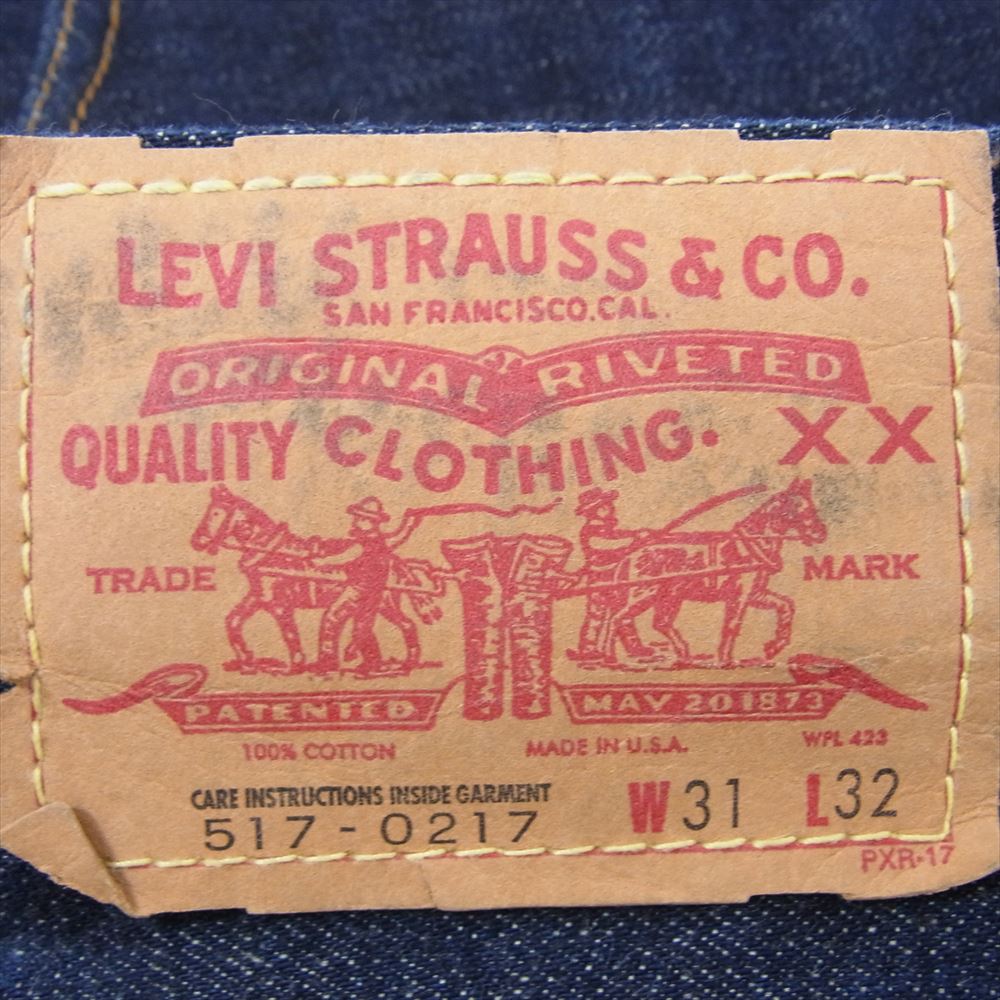 Levi's リーバイス 517 0217 USA製 BIGE バレンシア工場製 ヴィンテージ ボタン裏555 90s デニム パンツ インディゴブルー系 W31L32【中古】