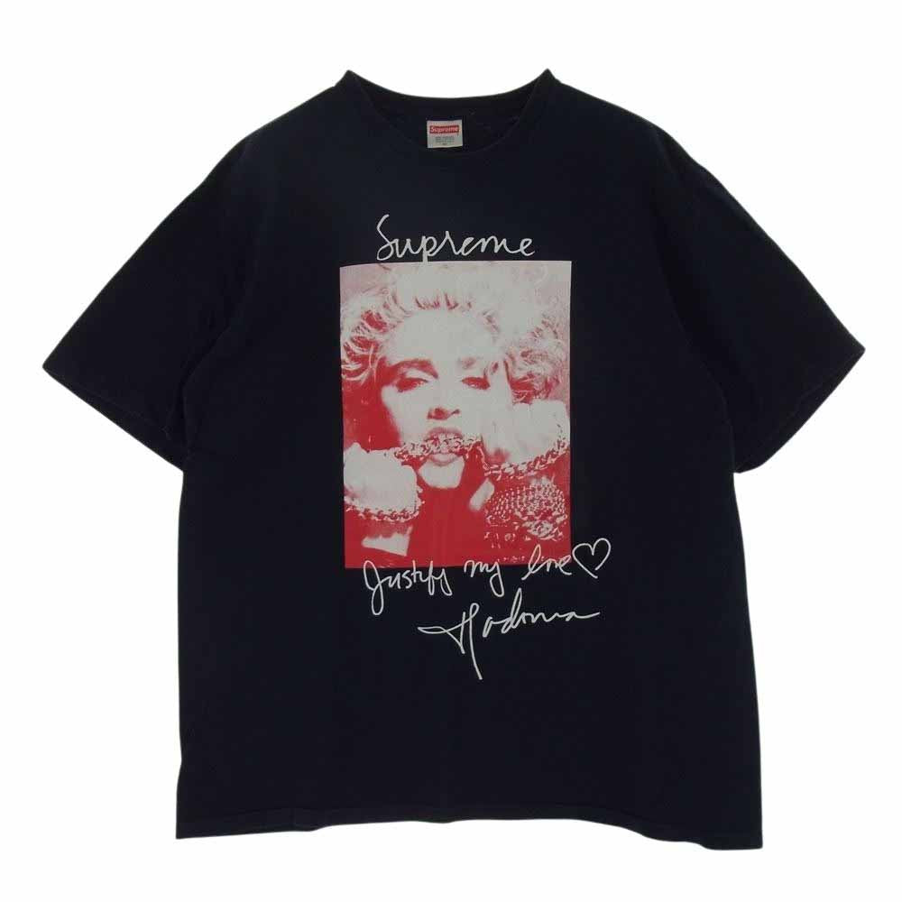 Supreme シュプリーム 18AW Madonna Tee マドンナ プリント シャツ 半袖 ネイビー系 M【中古】