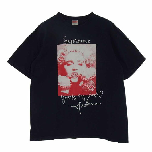 Supreme シュプリーム 18AW Madonna Tee マドンナ プリント シャツ 半袖 ネイビー系 M【中古】
