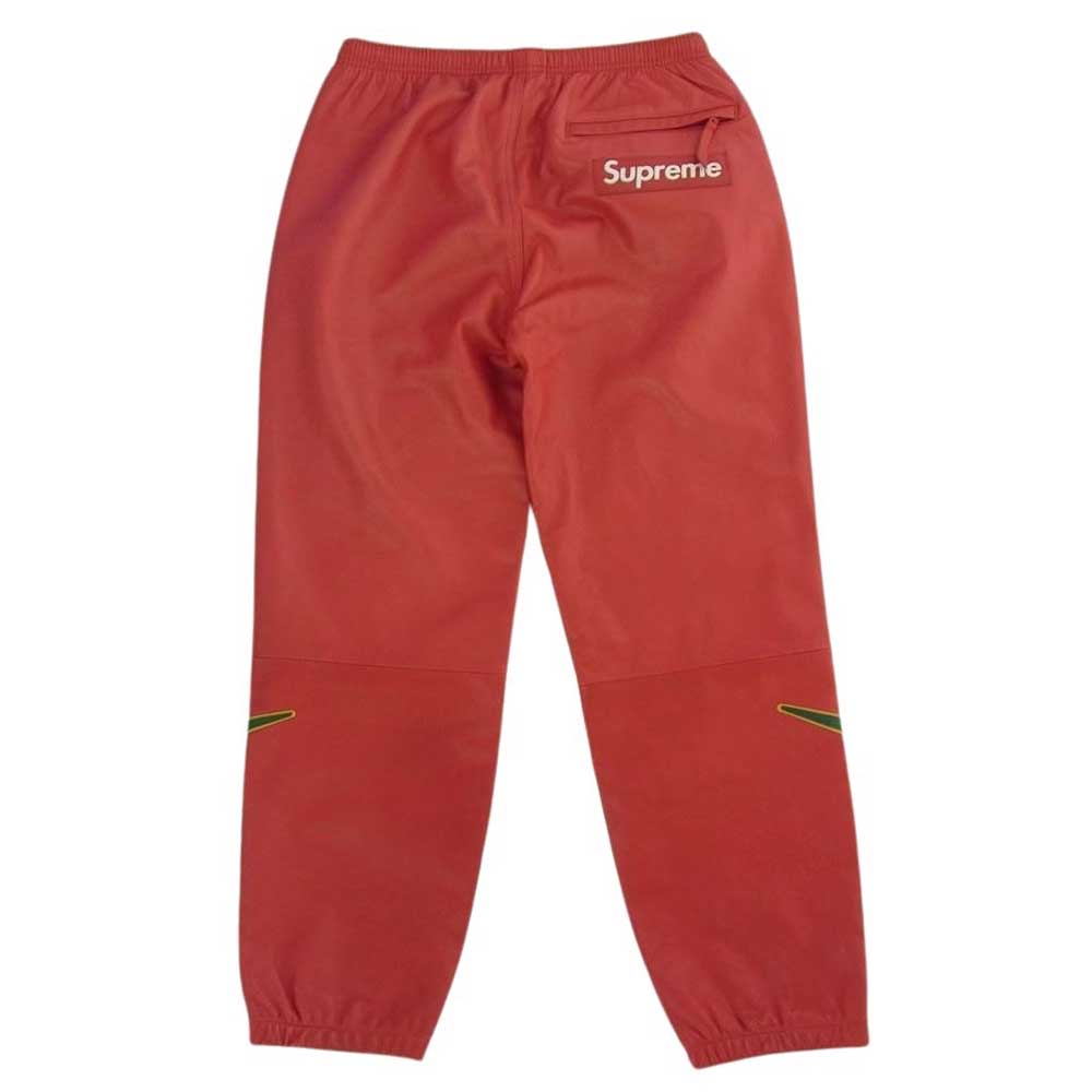 Supreme シュプリーム × NIKE ナイキ 19AW Leather Warm Up Pant  レザーウォームアップパンツ トラックパンツ レッド系 S【中古】