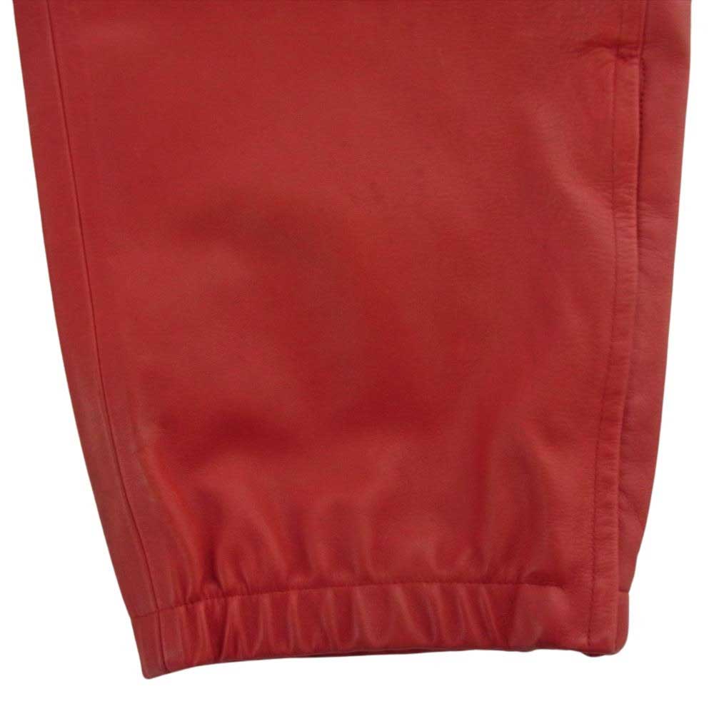 Supreme シュプリーム × NIKE ナイキ 19AW Leather Warm Up Pant  レザーウォームアップパンツ トラックパンツ レッド系 S【中古】