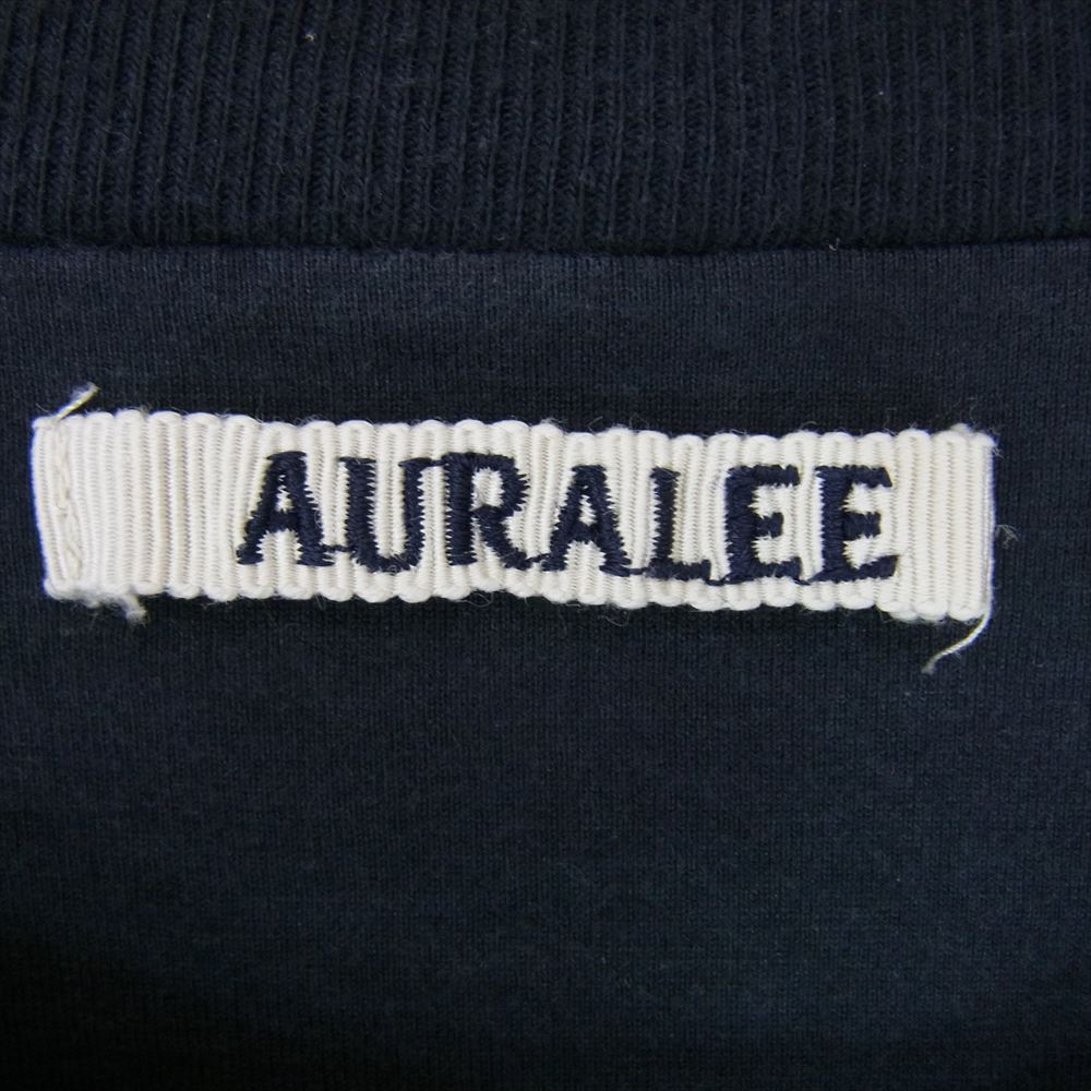 AURALEE オーラリー 19SS A00T01DC HIGH GAUGE DOUBLE CLOTH TEE ハイゲージ ダブル クロス 半袖Ｔシャツ ネイビー ネイビー系 4【中古】