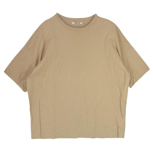 AURALEE オーラリー 19SS A00T01DC HIGH GAUGE DOUBLE CLOTH TEE ハイゲージ ダブル クロス 半袖Ｔシャツ ベージュ ベージュ系 5【中古】