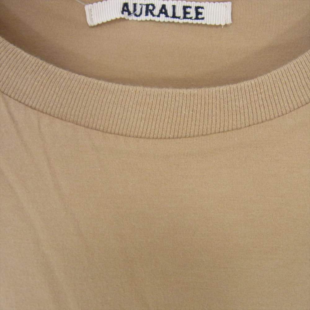 AURALEE オーラリー 19SS A00T01DC HIGH GAUGE DOUBLE CLOTH TEE ハイゲージ ダブル クロス 半袖Ｔシャツ ベージュ ベージュ系 5【中古】