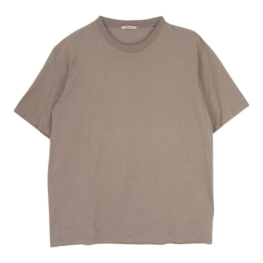 AURALEE オーラリー 20SS A20ST02GT LUSTER PLAITING TEE ラスター プレーティング 半袖 Tシャツ ブラウン系 4【中古】