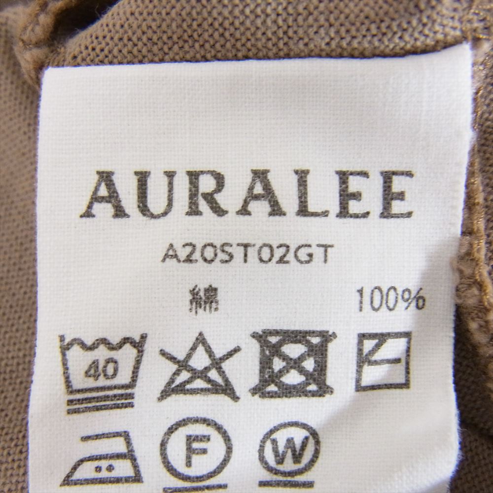 AURALEE オーラリー 20SS A20ST02GT LUSTER PLAITING TEE ラスター プレーティング 半袖 Tシャツ ブラウン系 4【中古】