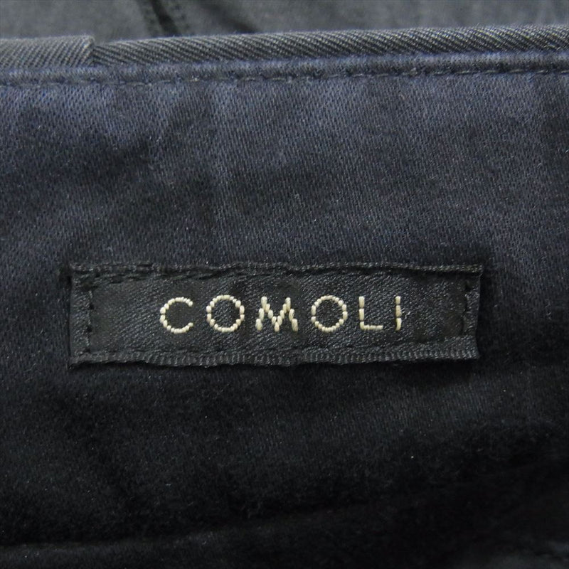 COMOLI コモリ 20SS R01-03009 コットンギャバ ウォッシュド ストレート パンツ ブラック系 3【中古】