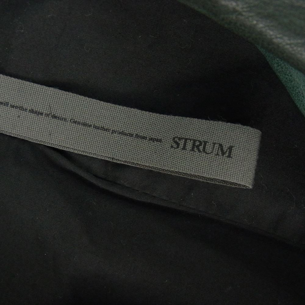 STRUM ストラム STL030-05 地生フルタンニンステア 製品染め ダブルライダースジャケット ターコイズ グリーン系 M【中古】