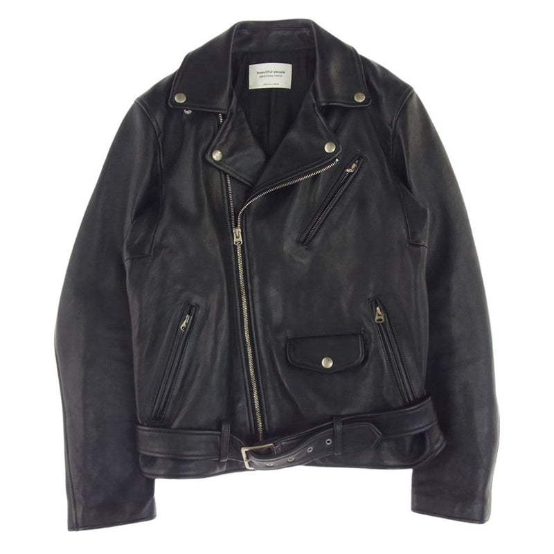 beautiful people ビューティフルピープル 1000402811 vintage leather riders jacket ヴィンテージレザー シープレザー ライダースジャケット ブラック系 180【中古】