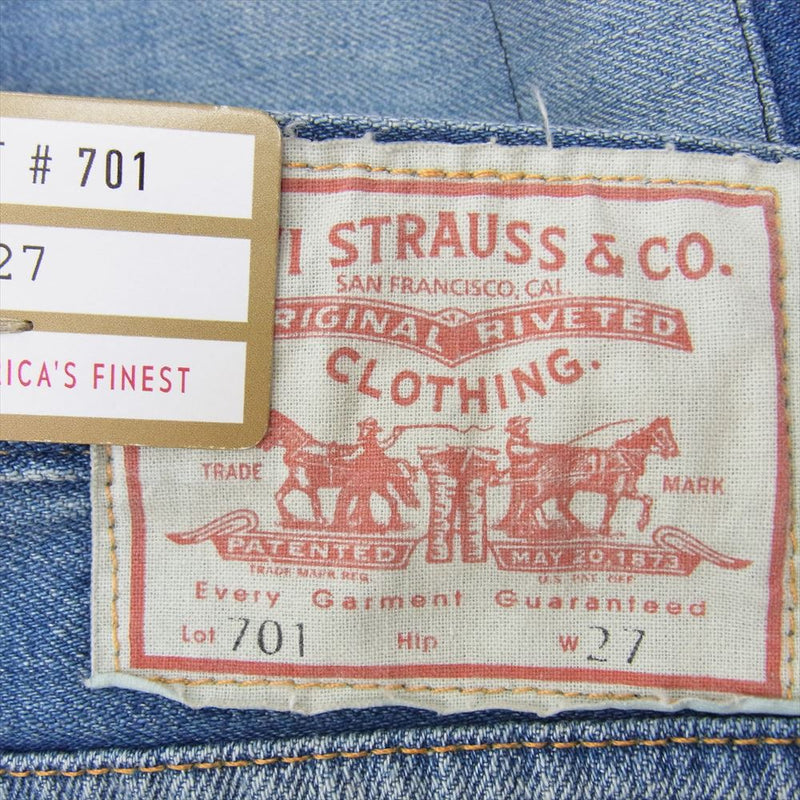 Levi's リーバイス 50701-0035 LVC 1950s 701 BIGE 復刻 ダメージ ジーンズ デニム パンツ インディゴブルー系 W27/68cm【極上美品】【中古】