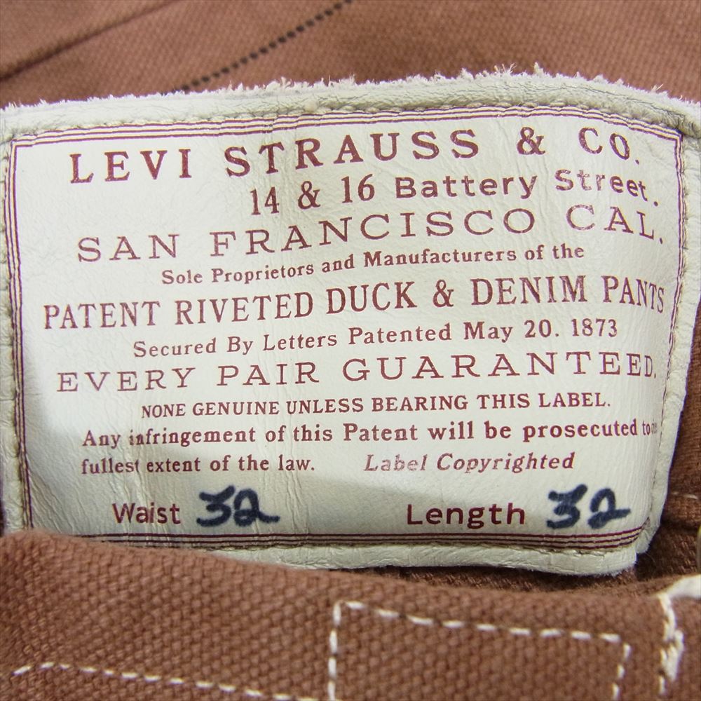 Levi's リーバイス PC9-A4403-0000 LVC DUCK WAIST OVERALL ウエストオーバーオール  復刻 ワーク パンツ トルコ製 W32 L32 ブラウン系 W32【極上美品】【中古】