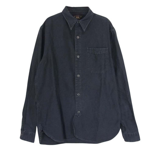 RRL ダブルアールエル 200011589 コットンリネンサテン 長袖 ワークシャツ ブラック系 SP【中古】