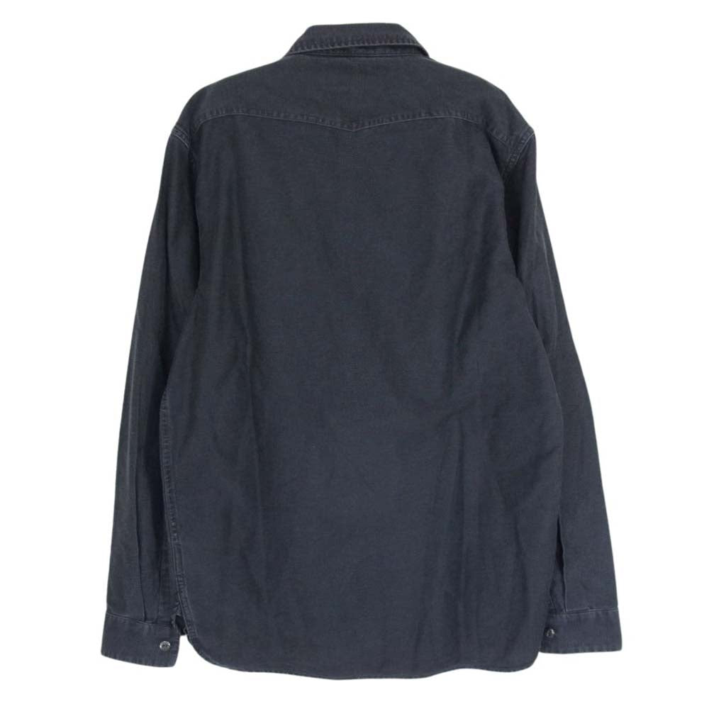 RRL ダブルアールエル 200011589 コットンリネンサテン 長袖 ワークシャツ ブラック系 SP【中古】