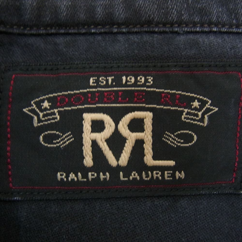 RRL ダブルアールエル 200011589 コットンリネンサテン 長袖 ワークシャツ ブラック系 SP【中古】