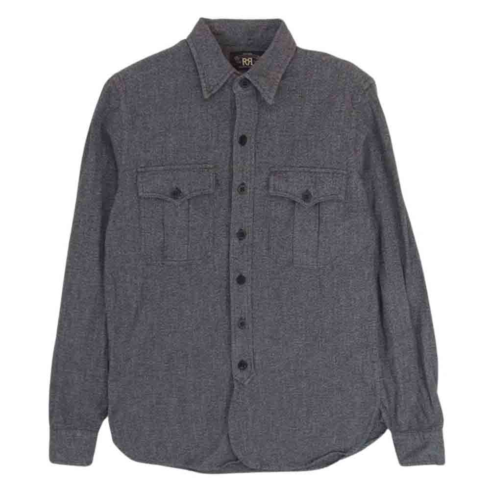 RRL ダブルアールエル 782856976001 CLAYTON MLT-LONG SLEEVE-SPORT SHIRT クレイトン ジャスペワーク 黒シャンブレー 長袖 シャツ ブラック系 SP【中古】