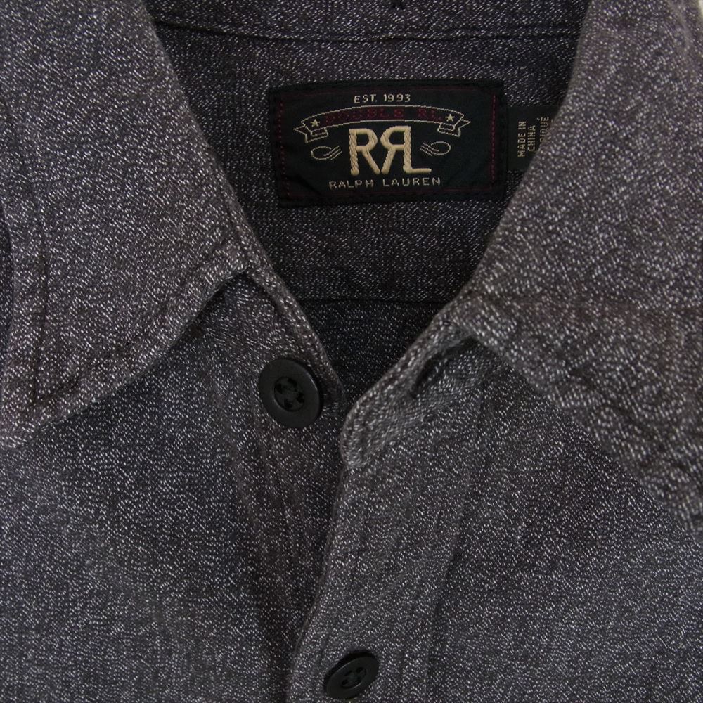 RRL ダブルアールエル 782856976001 CLAYTON MLT-LONG SLEEVE-SPORT SHIRT クレイトン ジャスペワーク 黒シャンブレー 長袖 シャツ ブラック系 SP【中古】