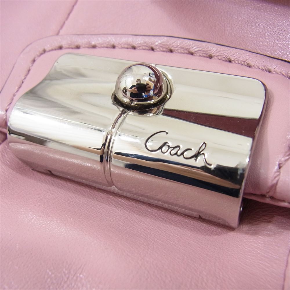 COACH コーチ 14771 クリスティン クロスボディー レザー バッグ ピンク系【中古】