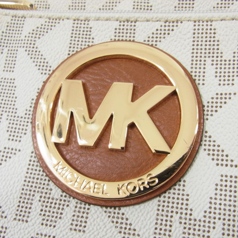 Michael Kors マイケルコース 35F3GFTC3B モノグラム PVC×レザー ショルダーバッグ  オフホワイト系 ブラウン系【中古】