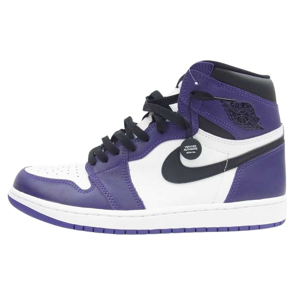 NIKE AIR JORDAN ナイキ ジョーダン 555088-500 Air Jordan 1 エアジョーダン Retro High OG Court Purple White レトロ ハイ OG コートパープル ホワイト スニーカー ブラック系 パープル系 28cm【新古品】【未使用】【中古】