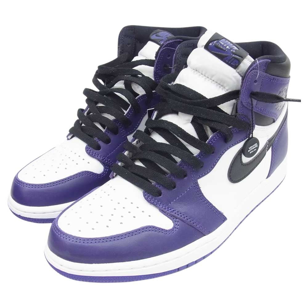 NIKE AIR JORDAN ナイキ ジョーダン 555088-500 Air Jordan 1 エアジョーダン Retro High OG Court Purple White レトロ ハイ OG コートパープル ホワイト スニーカー ブラック系 パープル系 28cm【新古品】【未使用】【中古】