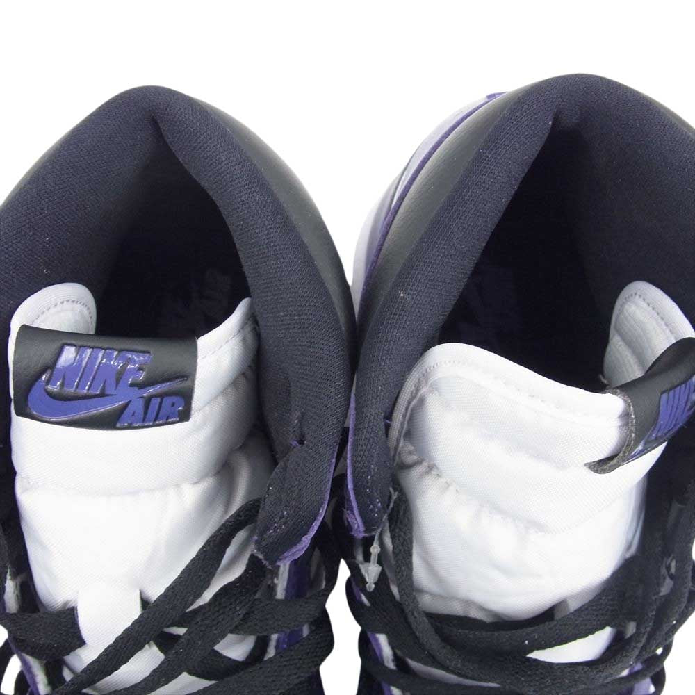 NIKE AIR JORDAN ナイキ ジョーダン 555088-500 Air Jordan 1 エアジョーダン Retro High OG Court Purple White レトロ ハイ OG コートパープル ホワイト スニーカー ブラック系 パープル系 28cm【新古品】【未使用】【中古】