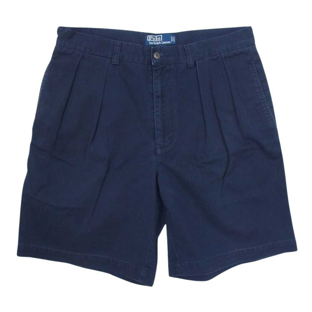 POLO RALPH LAUREN ポロ・ラルフローレン ヴィンテージ TYLER SHORT  タック ショート ハーフ パンツ ネイビー系 33【中古】