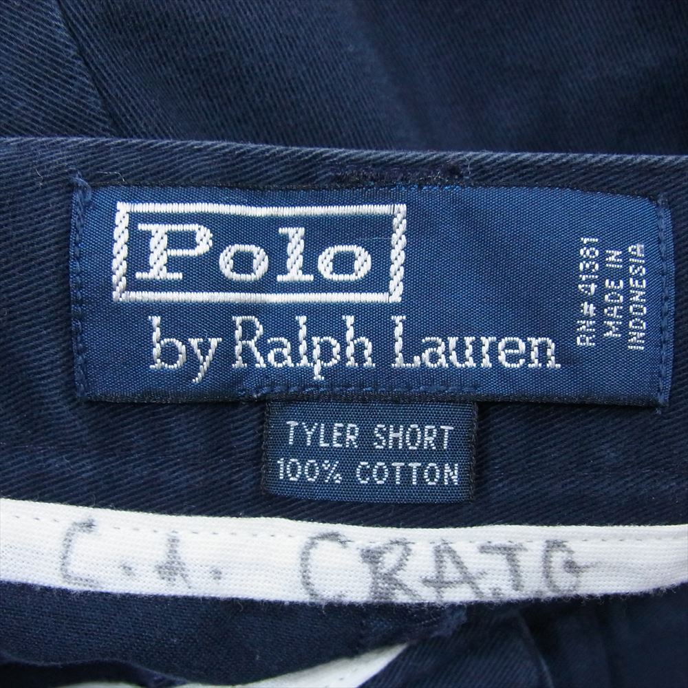 POLO RALPH LAUREN ポロ・ラルフローレン ヴィンテージ TYLER SHORT  タック ショート ハーフ パンツ ネイビー系 33【中古】
