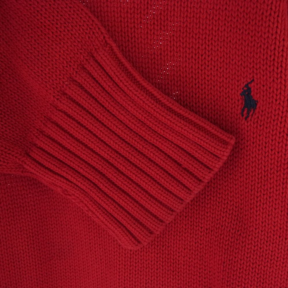 POLO RALPH LAUREN ポロ・ラルフローレン ヴィンテージ ローゲージ コットン ニット レッド系 XL【中古】