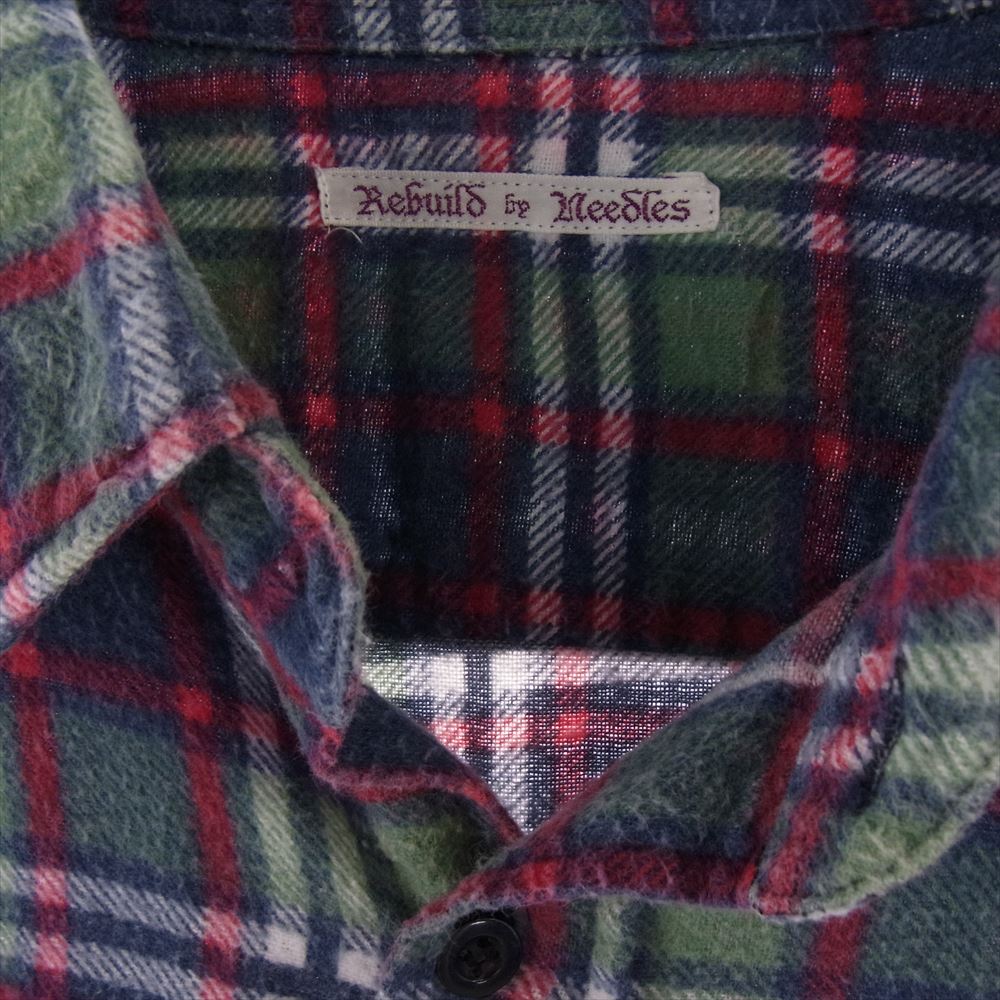 Needles ニードルス 20ss GL404 Rebuild by Needles リビルドバイニードルス  Flannel Shirt  7Cut Wide Sht チェック ネルシャツ 長袖 シャツ【中古】