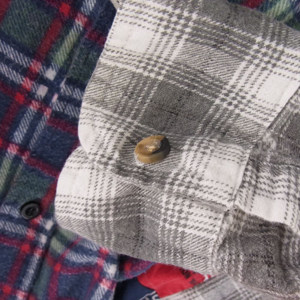 Needles ニードルス 20ss GL404 Rebuild by Needles リビルドバイニードルス  Flannel Shirt  7Cut Wide Sht チェック ネルシャツ 長袖 シャツ【中古】