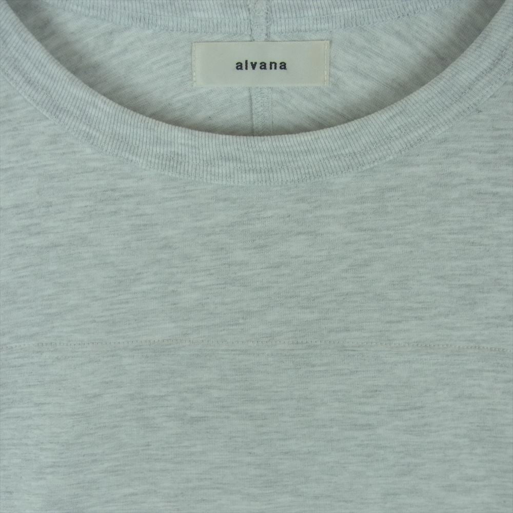 アルヴァナ コットン オーバーサイズ フットボール Tシャツ 七分袖 カットソー グレー系 ライトグレー系 4【中古】