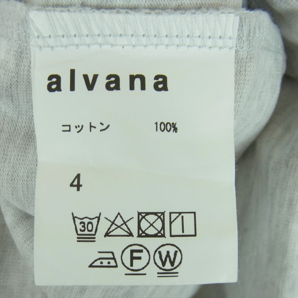 アルヴァナ コットン オーバーサイズ フットボール Tシャツ 七分袖 カットソー グレー系 ライトグレー系 4【中古】