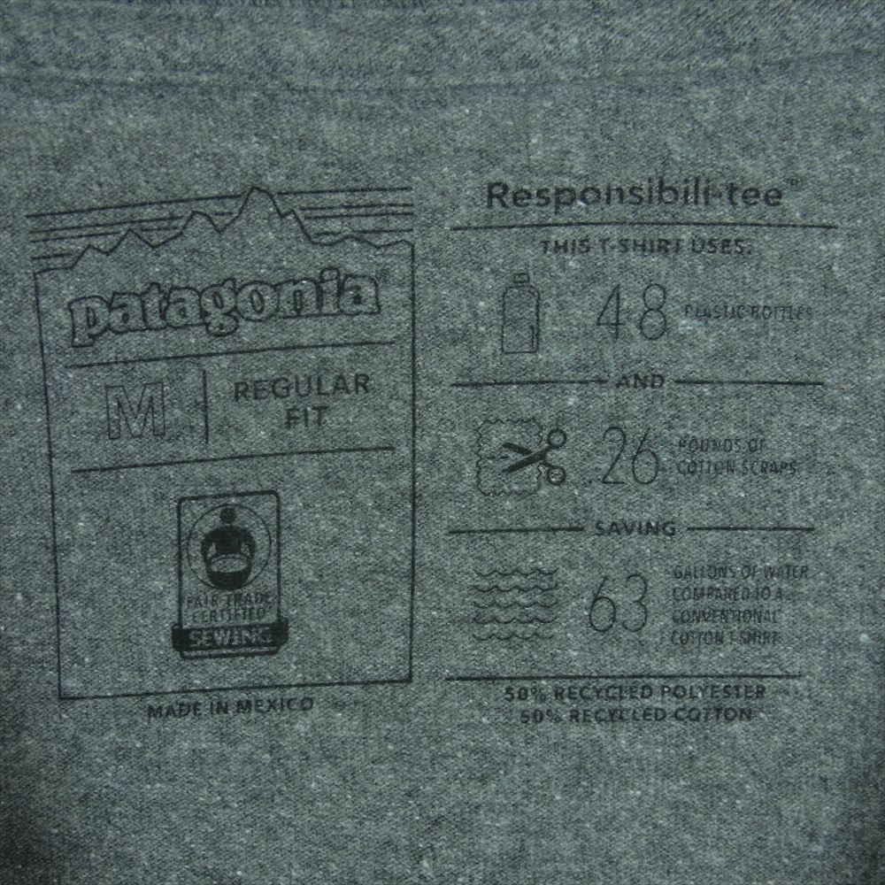 patagonia パタゴニア 19AW STY38443FA19 LIVE SIMPLY プリント 半袖 Tシャツ メキシコ製 グレー系 M【中古】